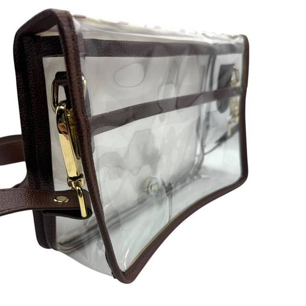 Garland Bags - Crimson Houndstooth Clear Gameday Stadium Bag w/ Elephant