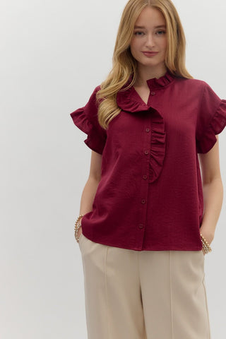 Hilary Ruffle Front Top