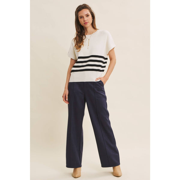 Navy Faux Suede Pants