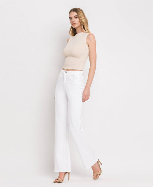 90’s High Rise Flare in Optic White