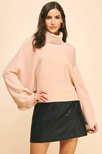 Dusty Peach Turtleneck Sweater