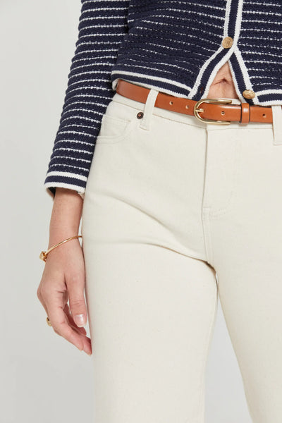 Aberdeen Ecru Ankle Crop High Rise Jean
