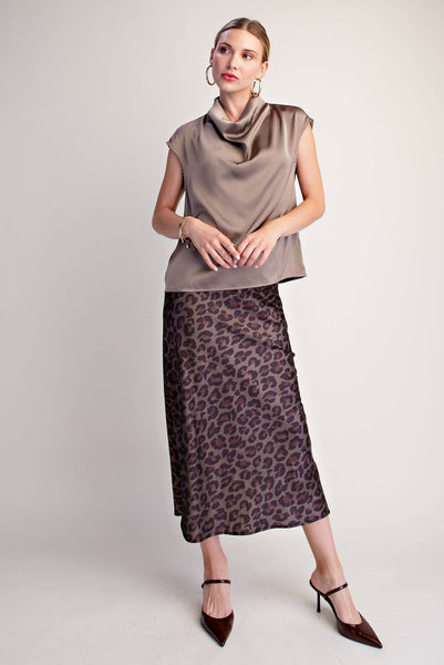 Glam Satin Mocha Top