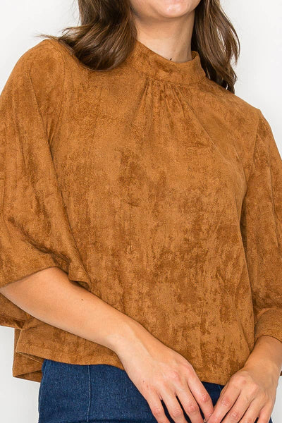 Camel Suede Top