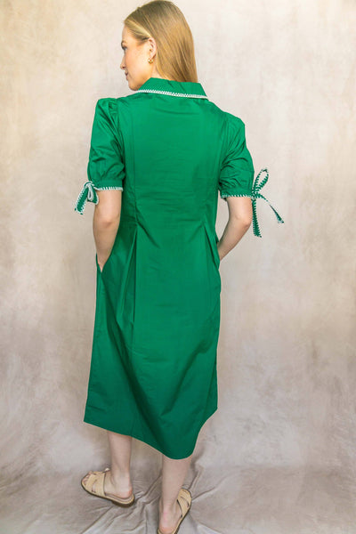 Augusta Green Poplin Dress