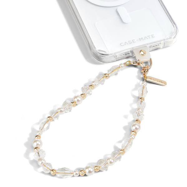 Case-Mate - Crystal Pearl Gold Phone Charm