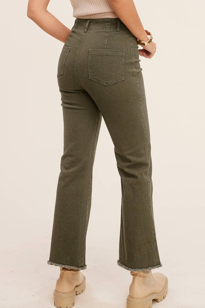 Olive Cropped Jean
