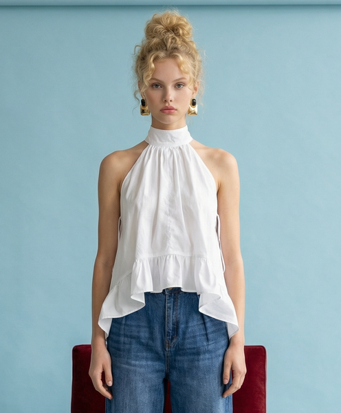 Cloud White Halter Top