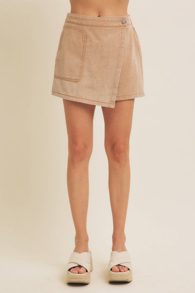 Washed Taupe Skort