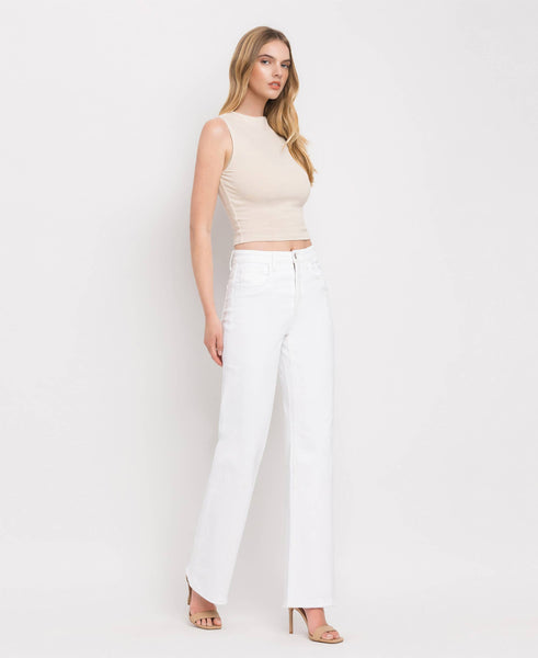 90’s High Rise Flare in Optic White