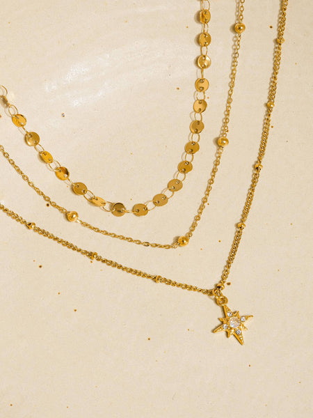 Pascal Non-Tarnish Layered Star Necklace
