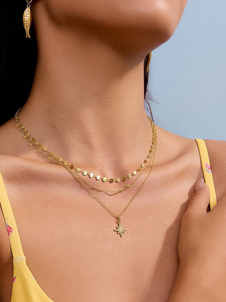 Pascal Non-Tarnish Layered Star Necklace