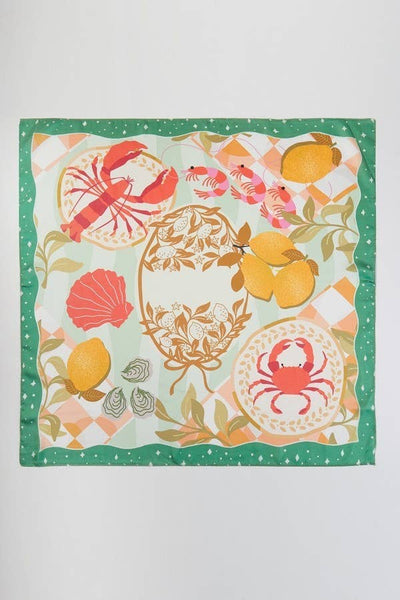 Seaside Feast Bandana Green