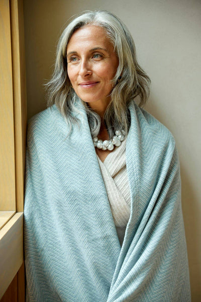 ChappyWrap - Bayside Herringbone Shawl - Fog