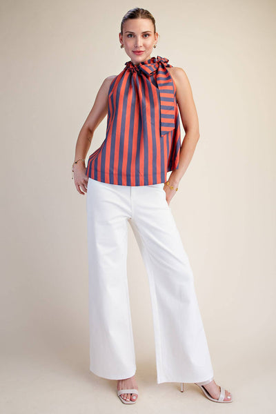 Olivia Ruffle Neck Charcoal/Navy