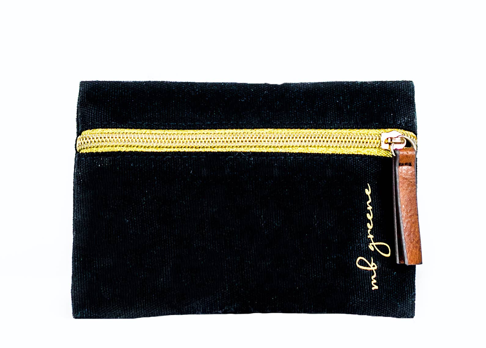 mb greene - Be Clear Collection, Privacy Pouch, Black/Gold