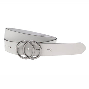 Handmade White Full Grain Leather Ladies Belt - Cilla