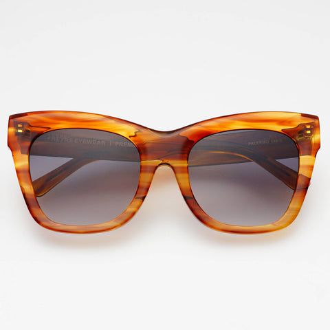 Palermo Acetate Oversized Cat Eye Sunglasses: Brown