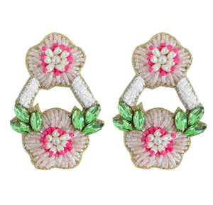 East Hampton Flower Earrings in Pink