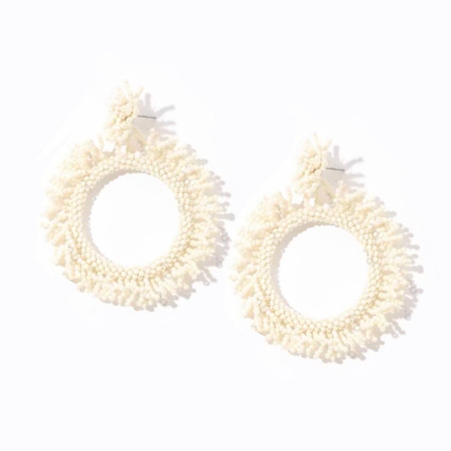 Cream Coral Burst Earring