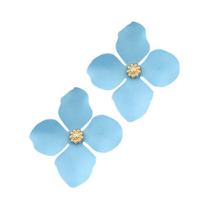 Light Blue Petal Earrings