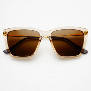 Audrey Tan Cat Eye Sunglasses: Tan